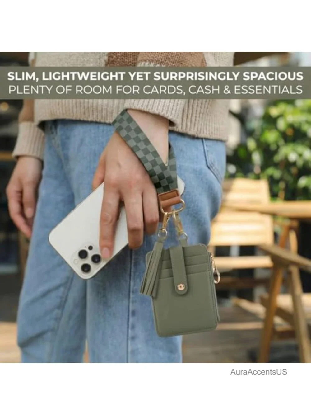 Wristlet Keychain Wallet with Card Slots & RFID Blocking